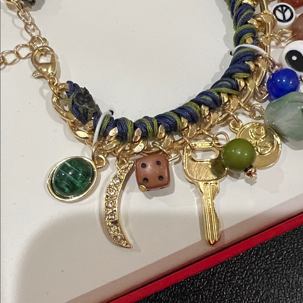 Atterri | Artisan Boho Charm Bracelet ~ Gold Tone - Picture 8 of 11